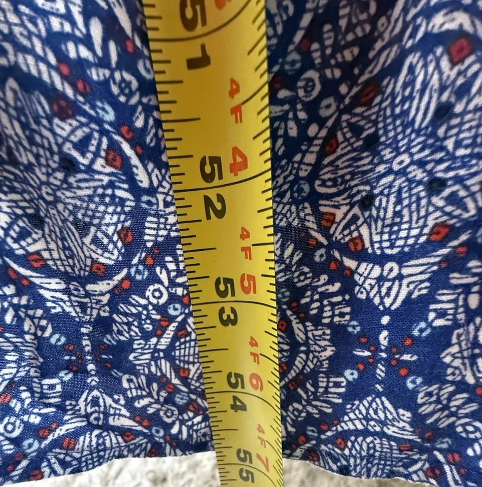 Maxi Vestido Mujer Plus Boho Azul Geométrico Talla 2X Borla en Niveles Foto 4 de 4