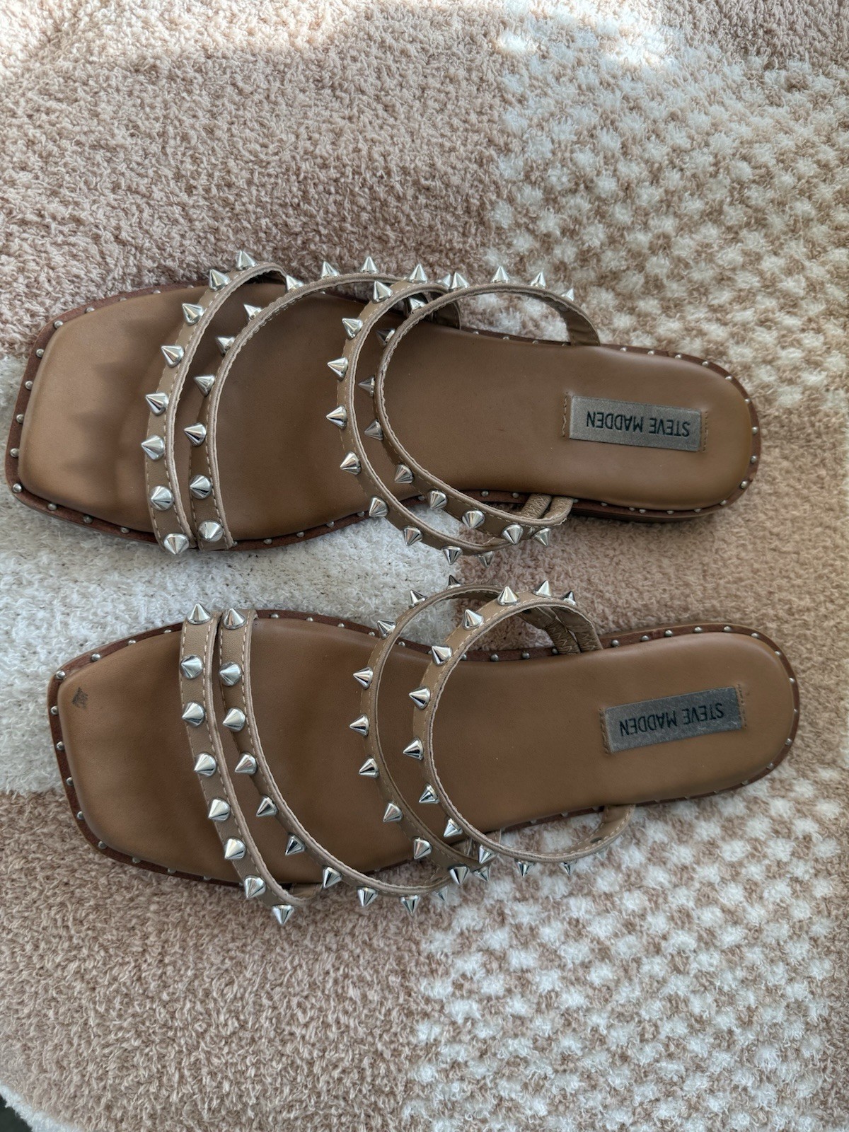 Steve Madden Studded Sandals, Tan Size 10 Women