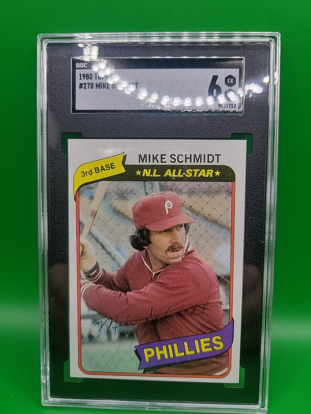 1980 Topps # 270 Mike Schmidt, Philadelphia Phillies Graded SGC 6