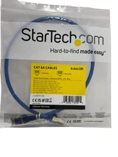 StarTech 2ft Blue CAT6A Shielded Cable Cat6a Ethernet Cable C6ASPAT2BL RJ-45