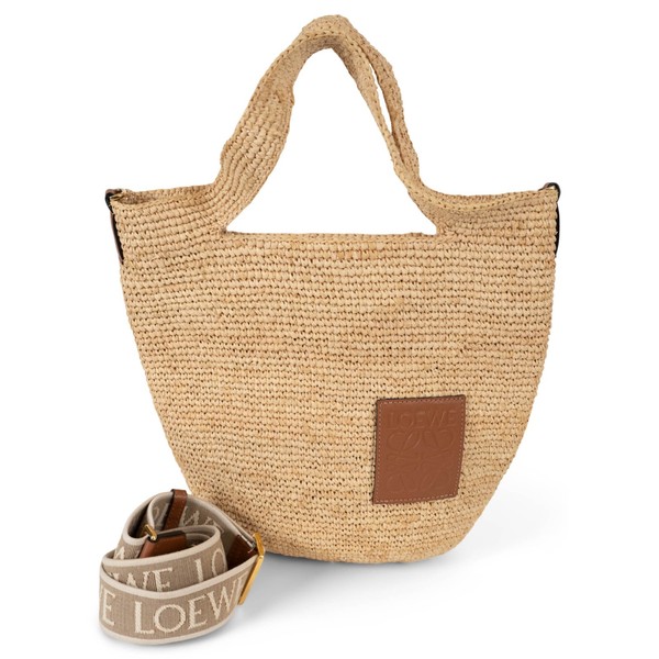 72546 authentische LOEWE natürliche & hellbraune Bast SCHLITZ MINI Beuteltasche Tasche