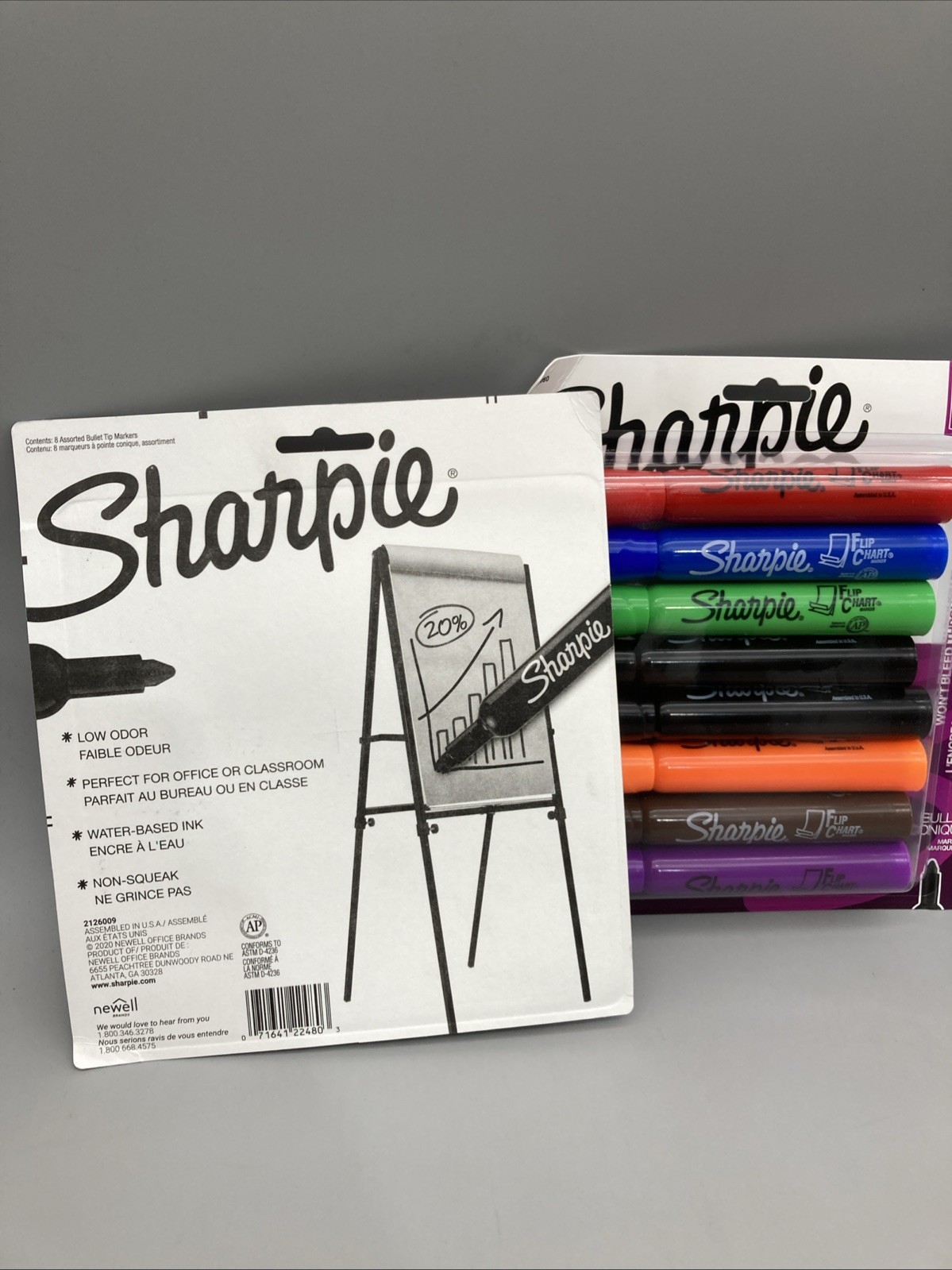 2 Pack Sharpie Flip Chart Markers Bullet Tip Assorted Colors 8pc Each Brand New
