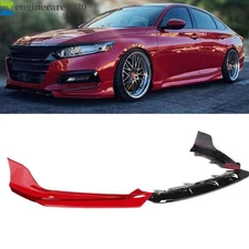 For Honda Accord 2018-2020 San Marino Red Front Bumper Lip Splitter Spoiler Kit