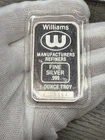Vintage 1oz Silver Bar .999 Silver Williams Manufacturers Refiners