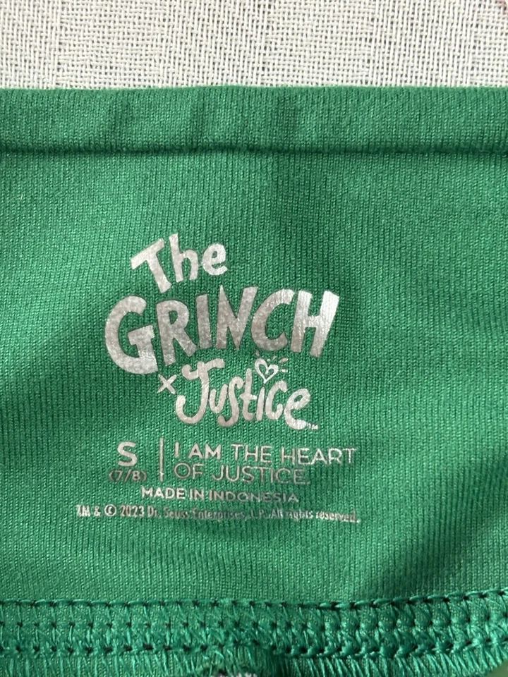 Leggings The Grinch Justice Niñas Talla Pequeña 7/8 Vacaciones de Navidad Nuevos con Etiquetas Foto 4 de 4