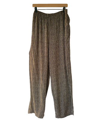 Vintage 80s 90s Carole Little Pants Womens Large Brown Geometric Boho Whimsical
