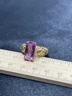Gold Over Sterling Unknown Gemstone Ring- 6.9 Grams- Size 9- Vintage Estate Find
