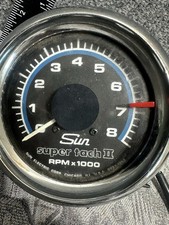 Sun Super Tach Ii 8000 Rpm X 1000 Blue Line Tachometer Gauge Parts Not Tested