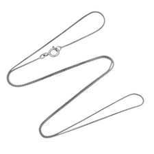 Box Chain Necklace Vintage Sterling Silver 925 18"