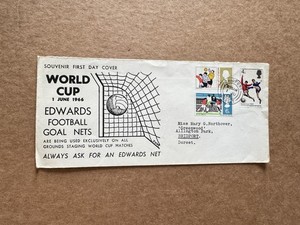 Great Britain 1966 FDC +World Cup#SG693-95 +Edwards Football Goal Nets Cachet+RR
