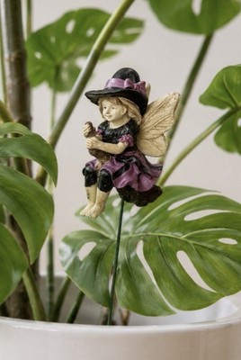 Miniature Fairy Garden Purple Witch Planter Accessory New Fairy Boo