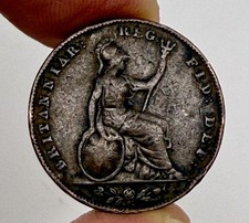 1850 Great Britain UK Queen Victoria 1 Farthing  - 96663