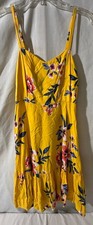 Old Navy women's adj spag. strap pullover dress Yellow Floral size small