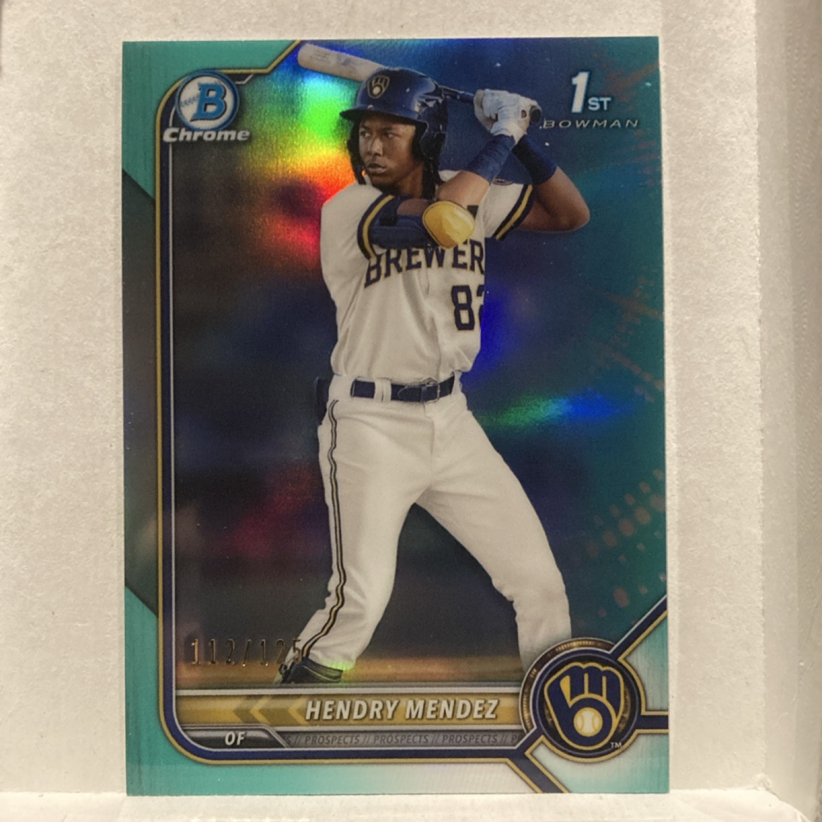 2022 Bowman Chrome - Hendry Mendez #BCP-88 Aqua Refractor /125 1st Bowman Rookie