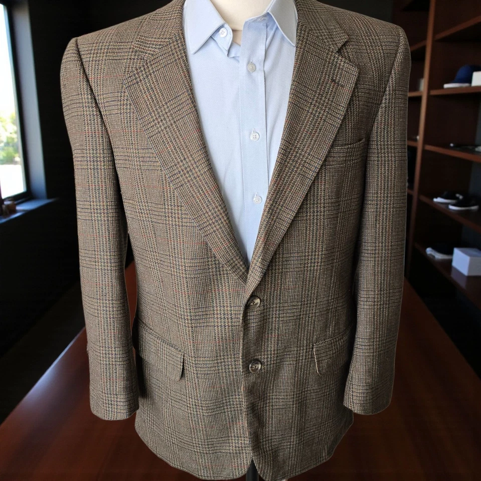 Blazer vintage Burberry 40r escocés suave tweed lana de cordero tejido colorido Foto 4 de 4
