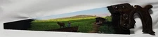 Vtg Hand Painted H Disston & Sons Saw Blade Country Landscape Scene 26"L Signed