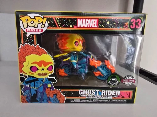 Funko Pop! Rides #33 Ghost Rider Black Light Popcultcha Exclusive Marvel New