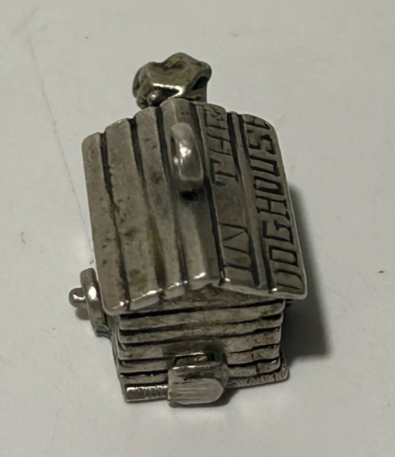 Pulsera colgante de plata esterlina articulada en la casa del perro de colección 2,6 gramos Foto 4 de 4