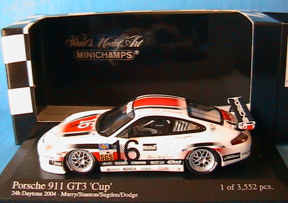 Voiture miniature Porsche 911 GT3 Cup 24H Daytona 2004 echelle 1/43