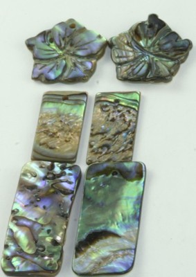 3 PAAR NEUE ABALONE MUSCHEL BLUME OHRRINGE JACKEN RECHTECKIG