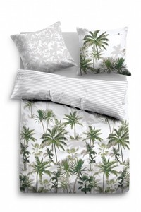 Tom Tailor Satin Wende Bettwasche Palmen 69951 Farbe Grun Grau Ebay