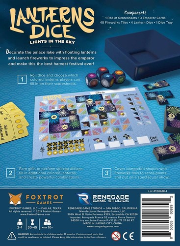 Lanterns Dice Lights in the Sky Game Renegade Game Studios Foxtrot RGS 00889 - Picture 2 of 2