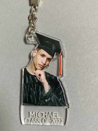 Custom Keychain, Your Photo Picture UV Printed Personalized Graduation Key Chain - Picture 8 of 12