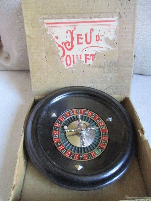 Ancien Jeu De Roulette De Casino En Bakélite - Avec Tapis D'origine - Vintage