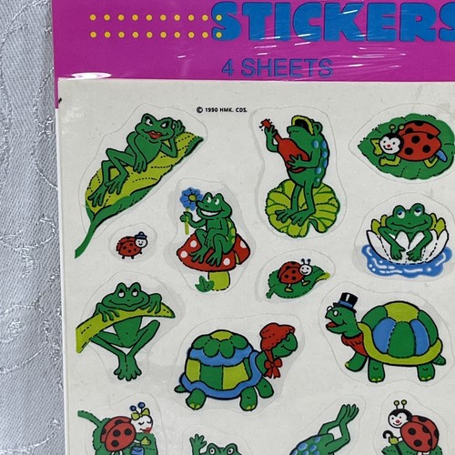Vintage Hallmark Stickers Frogs Turtles Ladybugs New 4 Sheets 1990 - Picture 2 of 7