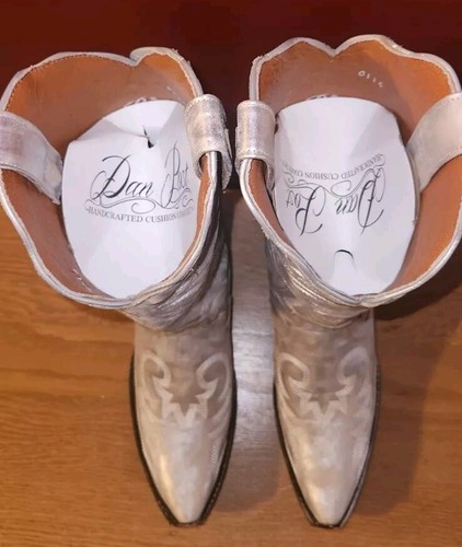 NWOB Womens Dan Post Cowboy Boots 8 1/2 Leather White Wash Cowgirl Frost Bite - Picture 5 of 7
