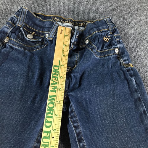 I Love Justice Jeans Girls Size 10 R Low 100% Cotton Blue Button Waist Mock Fly - Picture 4 of 12