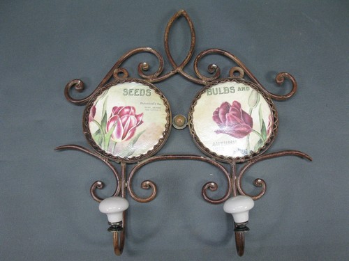 Hakenleiste Garderobe Metall 28 cm Garderobenhaken Flurgarderobe Rosen Motiv - Bild 3 von 3