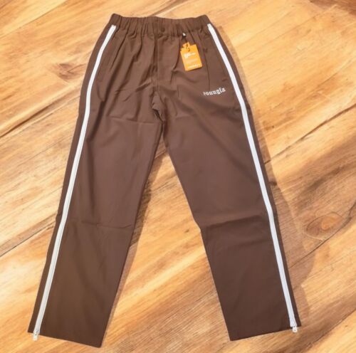 Youngla Joggers Mens Size M Brown Side Zipper Gym Track pants #246 RF3041-697