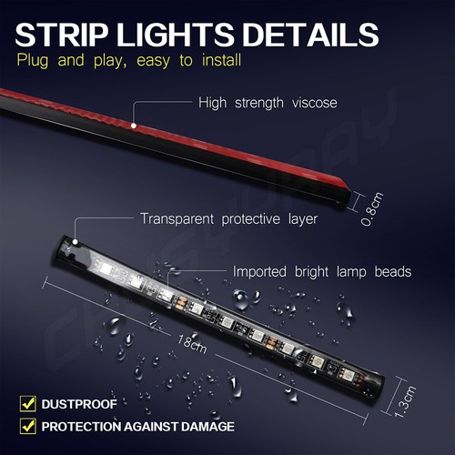 4*Car SUV Interior Decor Neon Atmosphere Light Strip Music Control 2023 - Picture 4 of 9