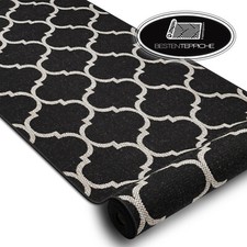 Läufer SISAL "FLOORLUX" Marokkanisch Trellis Breite 70 - 120 cm schwarz / silber