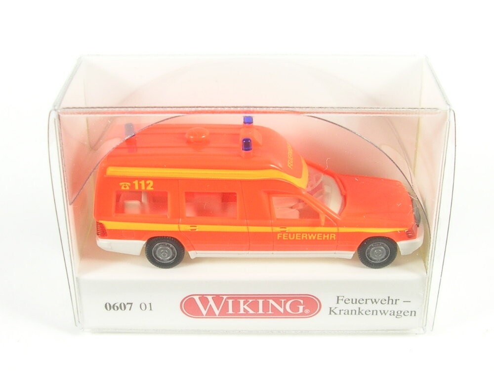 Mercedes-Benz Binz Fire Department - Ambulance (day-glow red) 1984-1997 (1:87)
