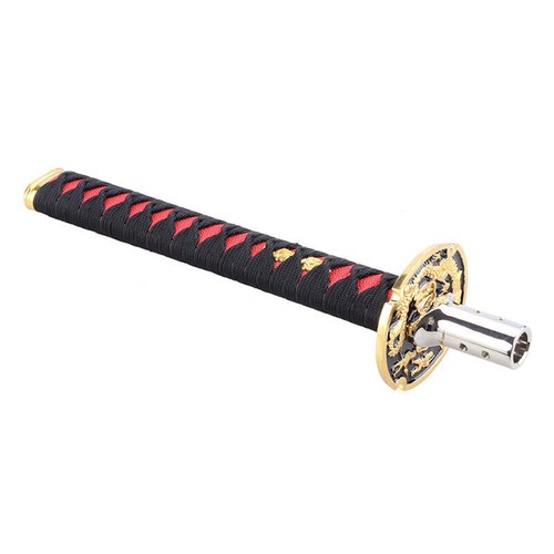 With Adapters Samurai Sword Black Shift Knob Shifter Alloy Katana Universal 26cm - Picture 6 of 8