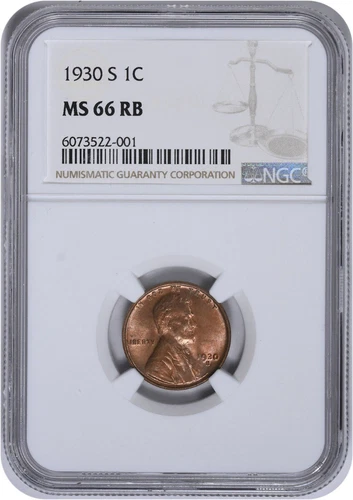 1930-S Lincoln Cent MS66RB NGC