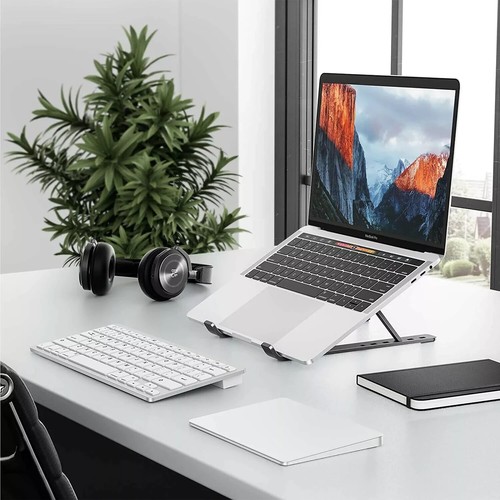 Support pour ordinateur portable en aluminium hauteur réglable design durable 11-17,3 pouces support de bureau - Photo 2/8