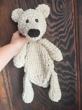 Crocheted Beige Baby Bear Snuggler Lovey Brand New