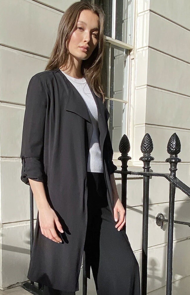 Aritzia Babaton NWT Flowy Trench Coat in Black Size XXS | eBay Aritzia Babaton NWT Flowy Trench Coat in Black Size XXS | eBay