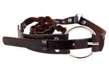 SKINNY STUDS WOVEN BROWN REAL LEATHER 5/8"-1 1/4"Wd DRESS CASUAL BELT Sz M X55