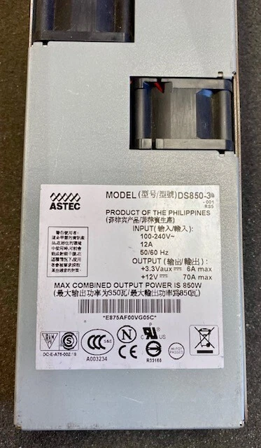 FUENTE DE ALIMENTACIÓN SUN 300-1971-01 ASTEC DS850-3 FIRE X4600 - 850W Foto 4 de 4