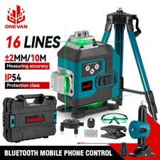 Niveau laser 16 lignes avec trépied Niveau laser vert auto-nivelant avec 2 piles