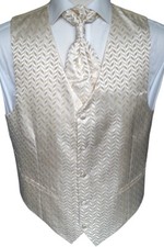 Hochzeitsweste mit Plastron, Einstecktuch und Krawatte, Nr.: 24.2 Gr. 44-114