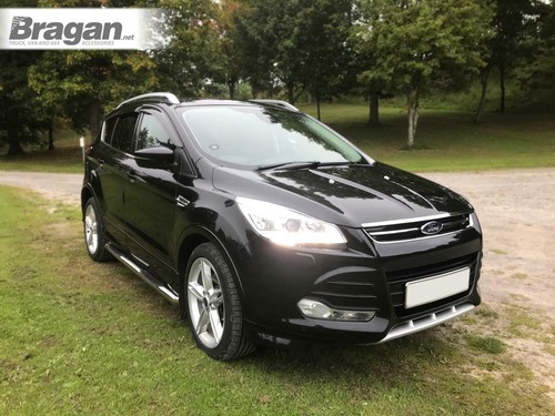 Side Bars + 4 Step Pads For Ford Kuga 2016-2019 4x4 Stainless Steel Accessories - Picture 3 of 5