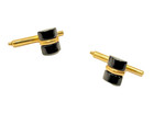 New ListingGold-Plated Synthetic Black Onyx Vintage Minimalist Cufflinks