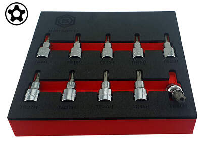 3/8'' Dr. 5-seitig manipulationssicher Torx Plus/TS Bit Steckschlüsselsatz von Britool Hallmark
