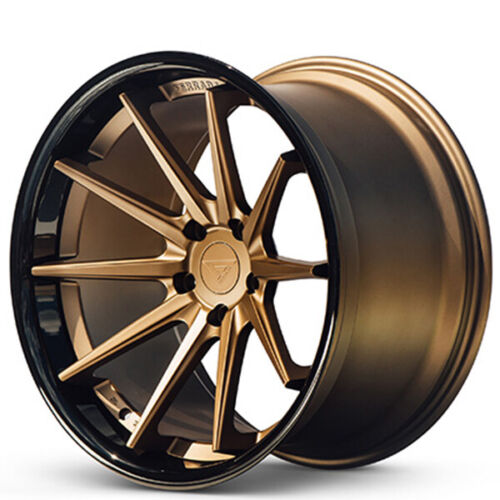 (4) 19x8.5/19x9.5" Ferrada Wheels FR4 Matte Bronze with Gloss Black Lip(B30)