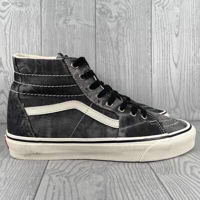 Vans Denim Destroy Sk8 Hi Tapered Black Marshmallow Shoes Sneakers Size 9 Men s